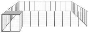 vidaXL Σπιτάκι Σκύλου Μαύρο 31,46 μ² Ατσάλινο