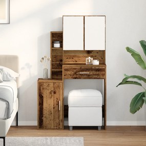 vidaXL Επιτραπέζιο με Καθρέφτη και Φωτισμό LED Ξύλο Παλιού Στυλ