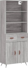 vidaXL Ντουλάπι Γκρι Sonoma 69,5 x 34 x 180 εκ. Επεξεργασμένο Ξύλο