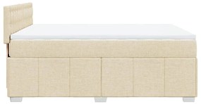 Κρεβάτι Boxspring με Στρώμα Κρεμ 140x200 εκ. Υφασμάτινο - Κρεμ