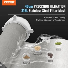 VEVOR Spin Down Filter, 40 Micron Whole House Sediment Filter for Well Water, 3/4&quot; G-M + 1&quot; G-M + 3/4&quot; G-F, 4 T/H High Flow Rate, for Whole House Water Filtration Systems, Well Water Sediment Filter