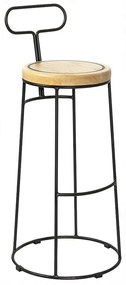 Σκαμπό Μπαρ Noe/S 02-00-1073 45x45x97cm Black-Natural