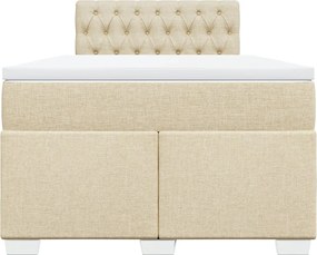 vidaXL Κρεβάτι Boxspring με Στρώμα Κρεμ 120x190 εκ. Υφασμάτινο