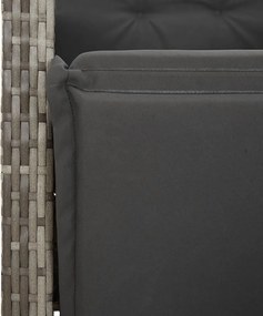 vidaXL Σετ Τραπεζαρίας Κήπου 5 τεμ. Γκρι Συνθ. Ρατάν με Μαξιλάρια