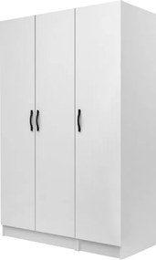 Ντουλάπα ρούχων Vivian Megapap τρίφυλλη χρώμα λευκό 120x51,8x181εκ.