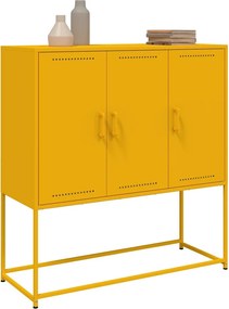 vidaXL Μπουφές Μουσταρδί 100,5x39x107 εκ. από Ατσάλι