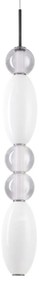 Φωτιστικό Κρεμαστό Δίφωτο Ø160xH3125mm 39w 3000K 4550lm Μέταλλο Ματ-Λευκό-Διάφανο Γκρι Φυσητό Γυαλί Ideal Lux Lumiere 3-SP 314174