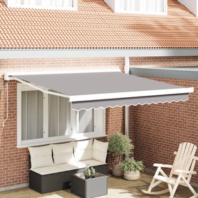 vidaXL Αυτόματη Αναδιπλούμενη Τέντα Γκρίζα 350x250 εκ.