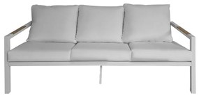 Artekko Alu Τριθέσιος Καναπές Αλουμινίου Με Λευκά  Μαξιλάρια (190x95x76)cm Artekko 248-4105-A