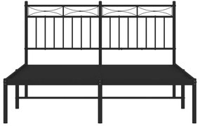 vidaXL Πλαίσιο Κρεβατιού με Κεφαλάρι Μαύρο 140 x 200 εκ. Μεταλλικό