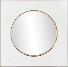 Τοίχο καθρέφτη Home ESPRIT Λευκό Χρυσό Σίδερο Καθρέφτης 100 x 4 x 100 cm