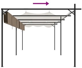 vidaXL Πέργκολα με Πτυσσόμενη Οροφή Taupe 589 x 292 x 230 εκ.