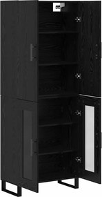 vidaXL Highboard 2 pcs Μαύρη Οξυά 69,5 x 34 x 180 εκ.