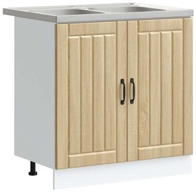 vidaXL Ντουλάπα Κουζίνας με αποθήκευση 2 pcs Καφέ 80 x 46 x 81.5 εκ