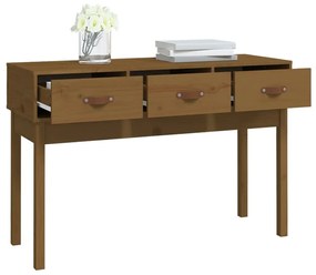 vidaXL Τραπέζι κονσόλα Καφέ μελί 114x40x75 εκ. Μασίφ Ξύλο Πεύκου