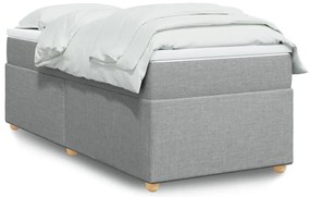 vidaXL Κρεβάτι Boxspring με Στρώμα Ανοιχτό Γκρι 100x200 εκ. Υφασμάτινο