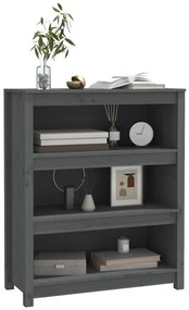 vidaXL Βιβλιοθήκη Γκρι 80x35x97 εκ. από Μασίφ Ξύλο Πεύκου