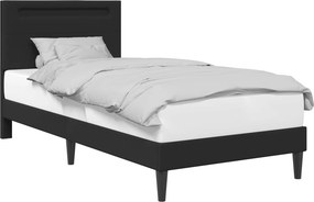 vidaXL Σκελετός Κρεβατιού Μαύρο 90 x 190 cm Τεχνητό Δέρμα