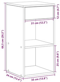 Κομοδίνο με συρτάρι Λευκό 35x34x66,5 cm - Λευκό