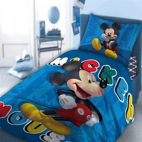 Σεντόνια Παιδικά Disney Mickey 864 (Σετ 4 τμχ) Digital Print Blue DimCol 160x240cm 100% Βαμβάκι