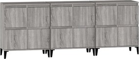 vidaXL Ντουλάπι 3 τεμ. Γκρι Sonoma 60x35x70 εκ. από Επεξεργασμένο Ξύλο