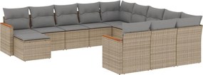 vidaXL Patio Sofa Set 12-θέσια Μπεζ και Γκρι