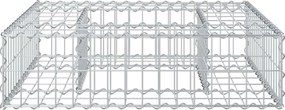 vidaXL Ανασηκωμένο κρεβάτι gabion Ασημί
