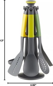 Σετ μαγειρικών σκευών Joseph Joseph 10118 Elevate™, 7 τεμάχια, 200 °C, χωρίς BPA, βάση στήριξης, πολύχρωμο