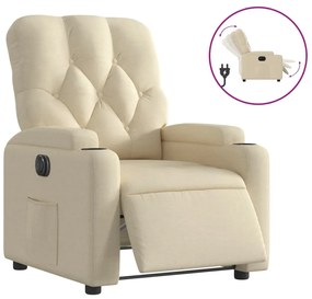 vidaXL Πολυθρόνα Ανακλινόμενη Ηλεκτρική Κρεμ Υφασμάτινη