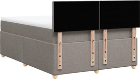 vidaXL Κρεβάτι Boxspring με Στρώμα Taupe 140x200 εκ. Υφασμάτινο