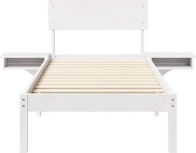 vidaXL Σκελετός Κρεβατιού Λευκό 75 x 190 cm Στερεά ξυλεία πεύκου