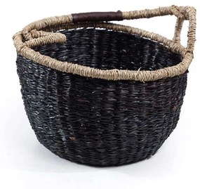 Καλάθι Διακοσμητικό M 0680023 30x30x18cm Black-Natural Soulworks Seagrass