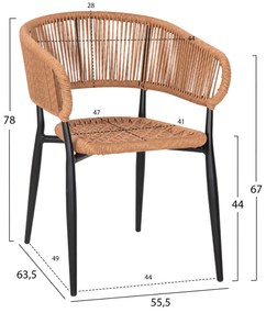 ΠΟΛΥΘΡΟΝΑ ΑΛΟΥΜΙΝΙΟΥ EULO  ΜΑΥΡΗ-ΣΥΝΘΕΤΙΚΟ RATTAN ΜΠΕΖ 55,5x63,5x78Y εκ.