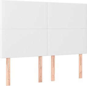 vidaXL Κρεβάτι Boxspring με Στρώμα Λευκό 140x190εκ.από Συνθετικό Δέρμα