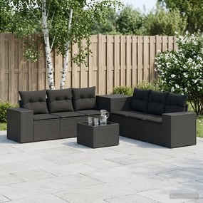 vidaXL Σετ Καναπέ 8 τμχ. Μαύρο 55 x 55 x 37 εκ Πολυ-ρακί και Χάλυβας