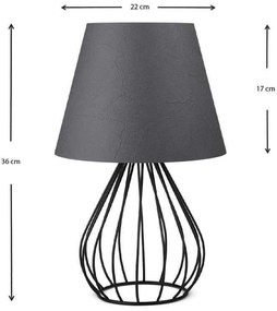 Φωτιστικό επιτραπέζιο Akerlind Megapap ύφασμα/Pvc/μέταλλο χρώμα ανθρακί/μαύρο 22x17x36εκ.