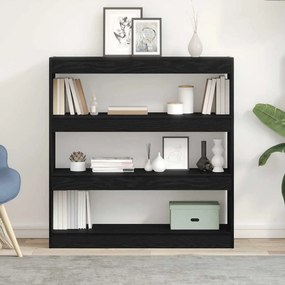 vidaXL Βιβλιοθήκη Μαύρη Οξυά 100 x 30 x 103 εκ. Επεξεργασμένο ξύλο