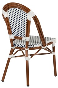 Καρέκλα Κήπου ArteLibre MUTARAZI Λευκό/Μπλε Αλουμίνιο/Rattan 50x57x85cm