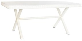 Τραπεζαρία DKD Home Decor Λευκό Μέταλλο Ξύλο από Μάνγκο 180 x 90 x 76 cm