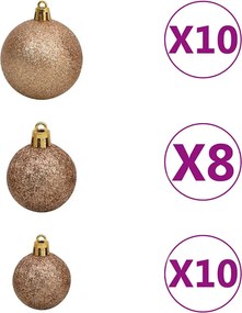 vidaXL Χριστουγεν. Δέντρο Τεχνητό Αρθρωτό με 300 LED &amp; Μπάλες 270 εκ.
