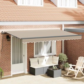 vidaXL Αναδιπλούμενη τέντα Μπεζ 400 x 200 cm ύφασμα