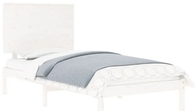 vidaXL Πλαίσιο Κρεβατιού Λευκό 90 x 190 εκ. Μασίφ Ξύλο Single