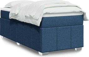 vidaXL Κρεβάτι Boxspring με Στρώμα Μπλε 100 x 200 εκ. Υφασμάτινο