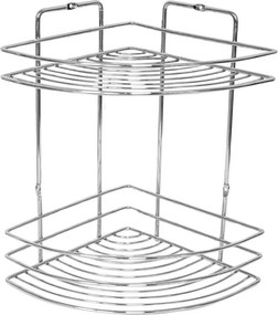 Ραφιέρα μπάνιου γωνιακή Nextdeco 2 ράφια επιχρωμιωμένο ατσάλι Υ27xØ19εκ.