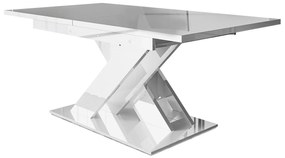Τραπέζι Goodyear 103, Γυαλιστερό λευκό, 76x80x140cm, 56 kg, Επιμήκυνση, Πλαστικοποιημένη μοριοσανίδα | Epipla1.gr