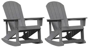 vidaXL Καρέκλες Ροκάντας Adirondack 2 pcs Ανοιχτό γκρι HDPE