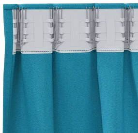 vidaXL Κουρτίνες με κουρτίνες 2 pcs Τιρκουάζ 260x140εκ. Πολυεστέρας