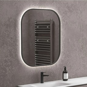 Καθρέπτης Τοίχου Με Φως Led Sharon SHARON6070-B 60x2,4x70cm Black Karag Γυαλί