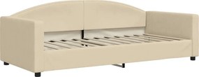 vidaXL Καναπές Κρεβάτι Συρόμενος Κρεμ 90x200 εκ. Ύφασμα Στρώματα