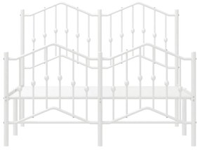 Πλαίσιο Κρεβατιού με Κεφαλάρι/Ποδαρικό Λευκό 120x200εκ. Μέταλλο - Λευκό